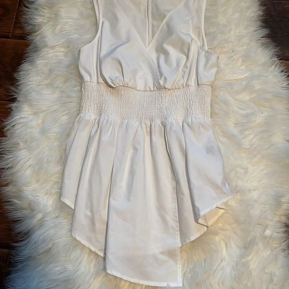 Anthropologie Maeve White Cinched Waist Top Size Extra Small - Picture 3 of 7